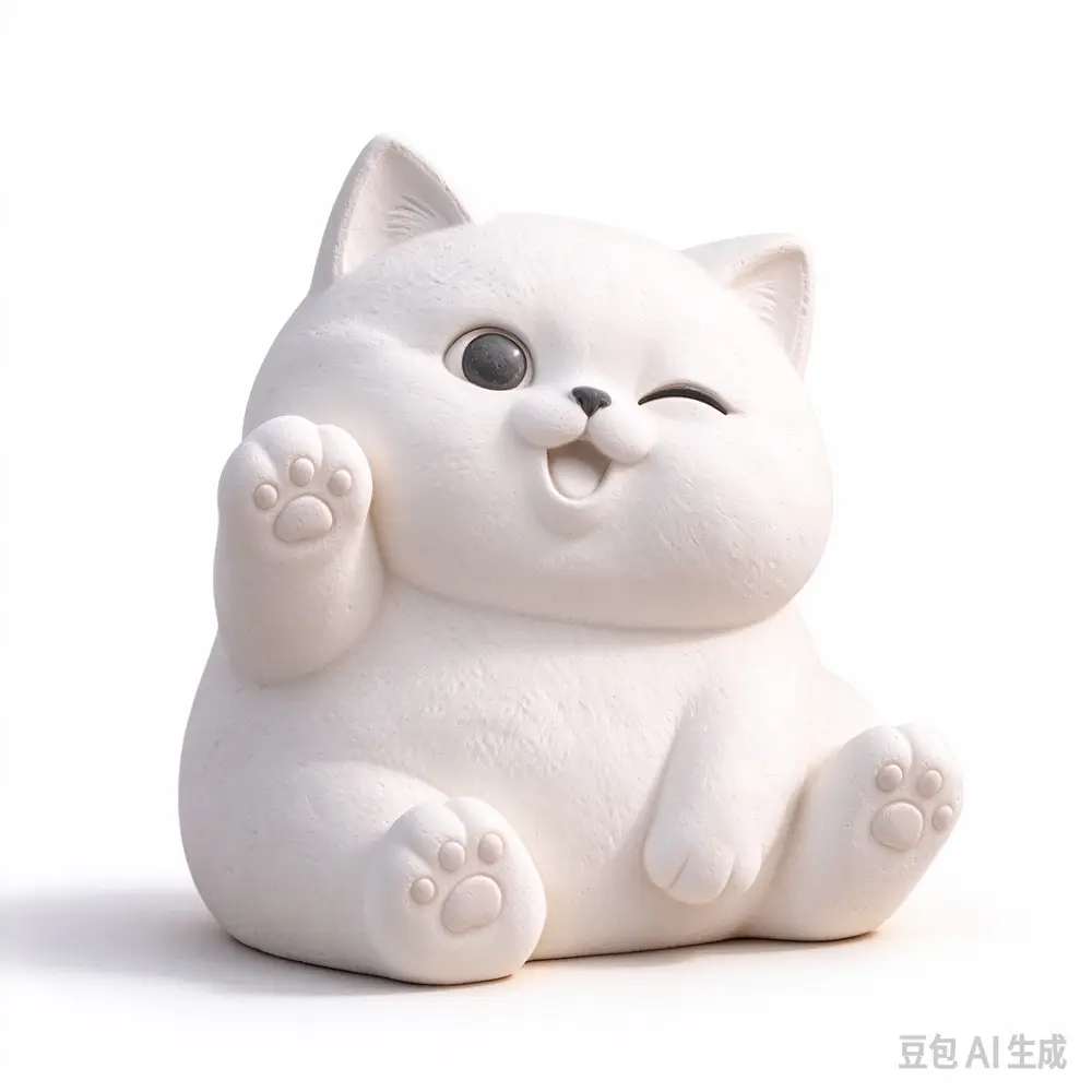 Q版招手小猫摆件