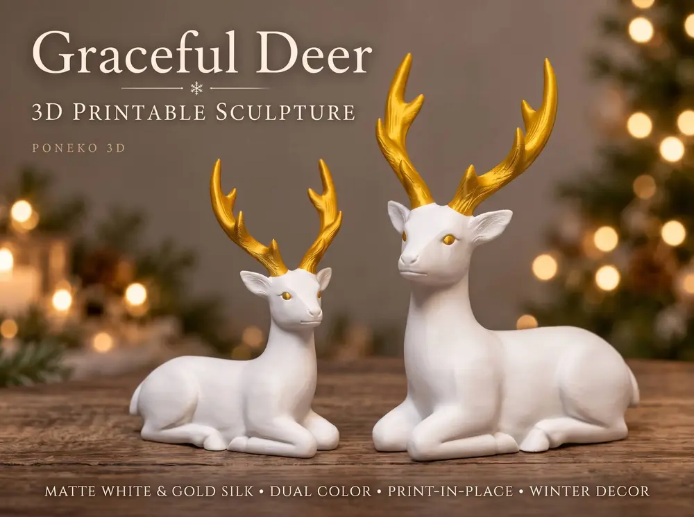 Graceful Deer 3D Printable Sculpture