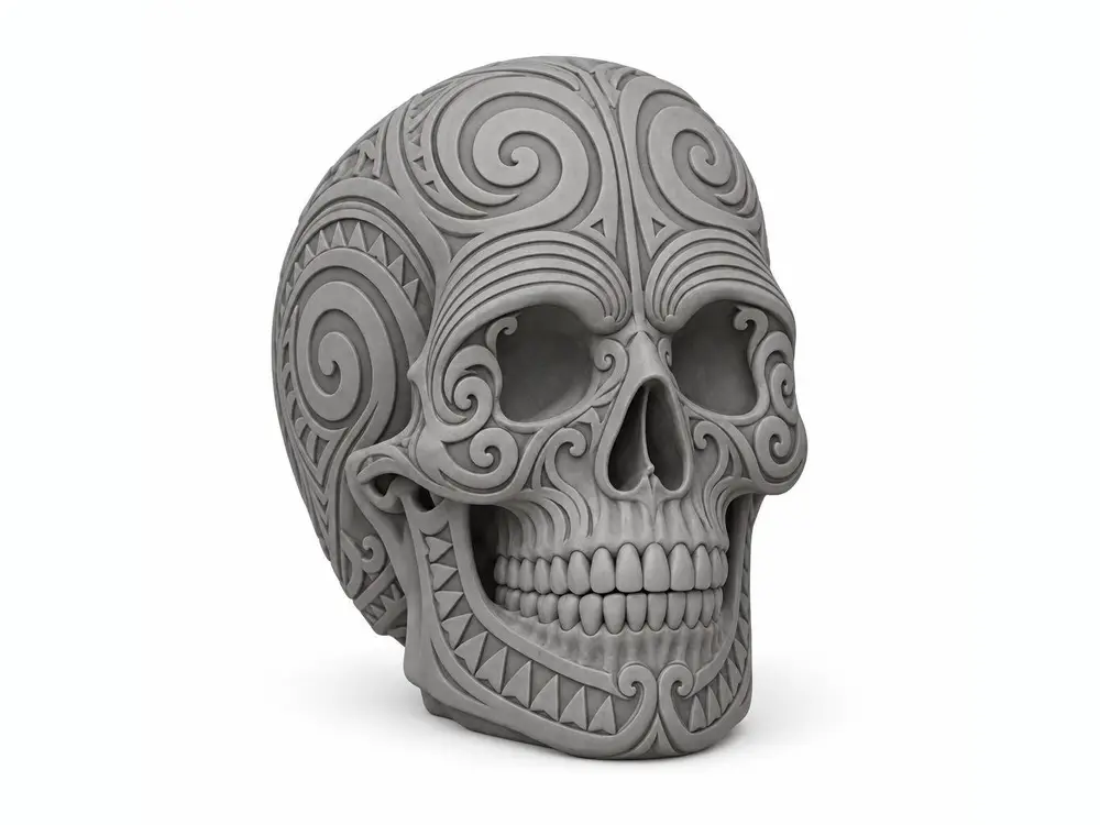 Maori Ta Moko Skull