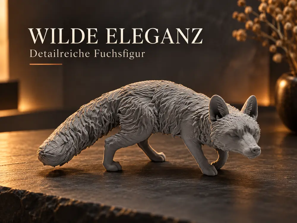 Schleichender Fuchs – Detailreiche Dekofigur