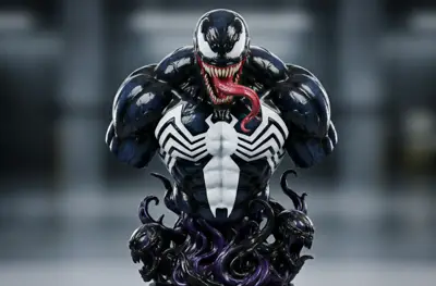 Venom Bust – Twin Symbiote Heads Base