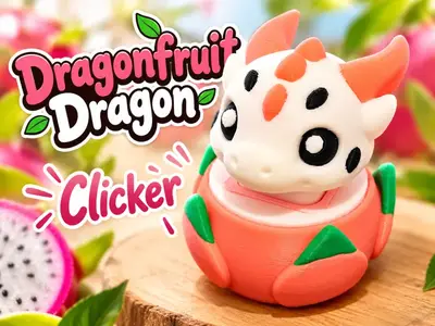 Cute Dragonfruit Dragon, Clicker Fidget Toy