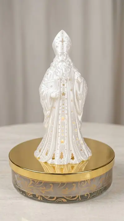 St. Nicholas LED Tealight Holder / Figurine (Mikuláš)