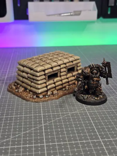 Sandbag Bunker - Grimdark Wargame Terrain
